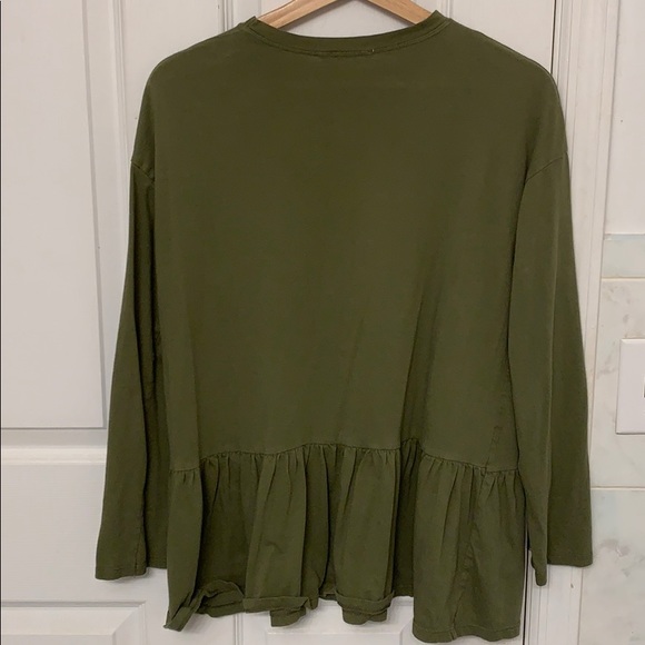 Zara olive long sleeve top size medium - Picture 3 of 3